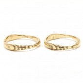 PAIR OF GOLD STRETCH COBRA BRA