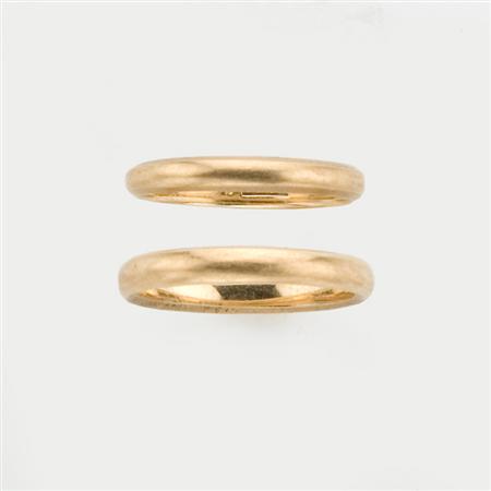 Pair of Gold Wedding Bands 	 