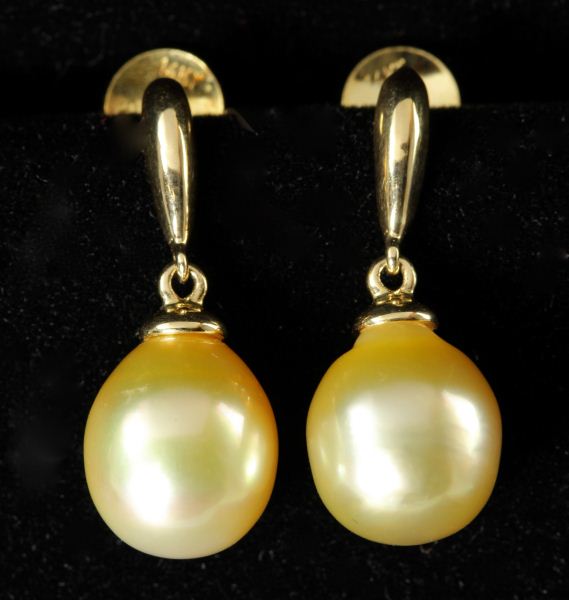 Pair of Golden South Sea Pearl