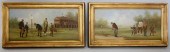PAIR OF GOLFING SCENE OILS ON
