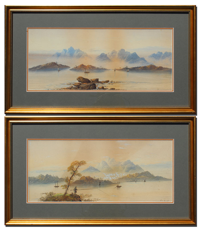 PAIR OF GOOD LAKESIDE PAINTINGS