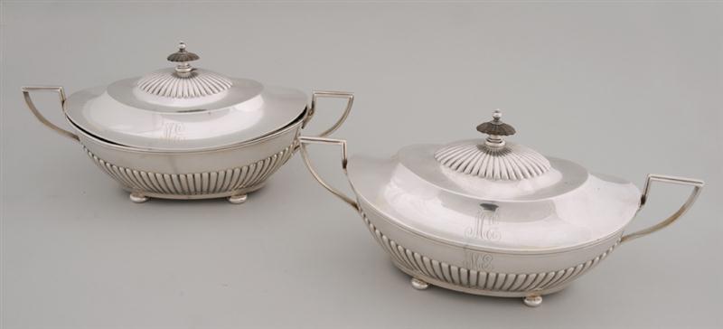 PAIR OF GORHAM MONOGRAMMED SILVER