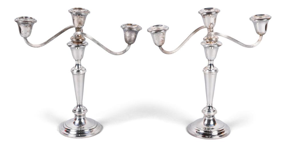 PAIR OF GORHAM SILVER WEIGHTED