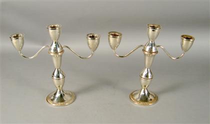 Pair of Gorham three-light sterling