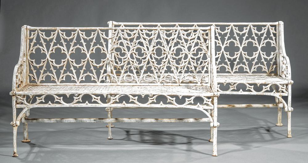 PAIR OF GOTHIC CAST IRON GARDEN