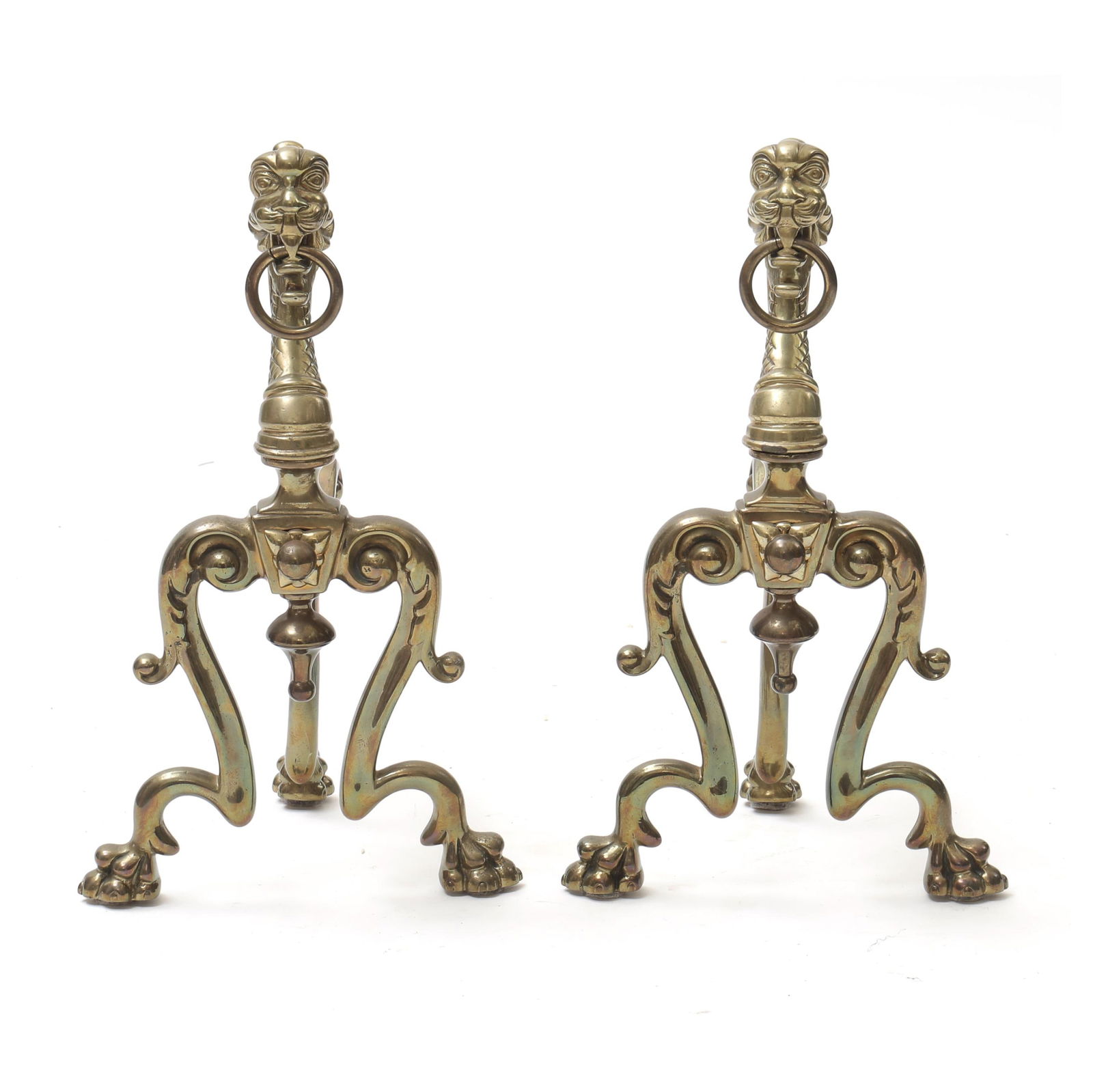 PAIR OF GOTHIC REVIVAL BRASS
