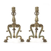 PAIR OF GOTHIC REVIVAL BRASS G