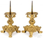 PAIR OF GOTHIC REVIVAL CANDLES