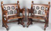 PAIR OF GOTHIC REVIVAL CARVED