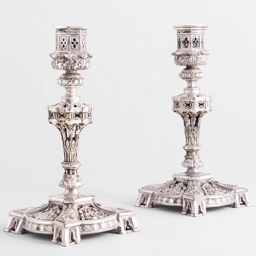 PAIR OF GOTHIC REVIVAL STYLE CAST