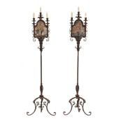 PAIR OF GOTHIC STYLE WROUGHT I