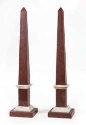 PAIR OF GRAND TOUR MARBLE OBEL