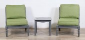 PAIR OF GRAY OUTDOOR LOUNGE CH