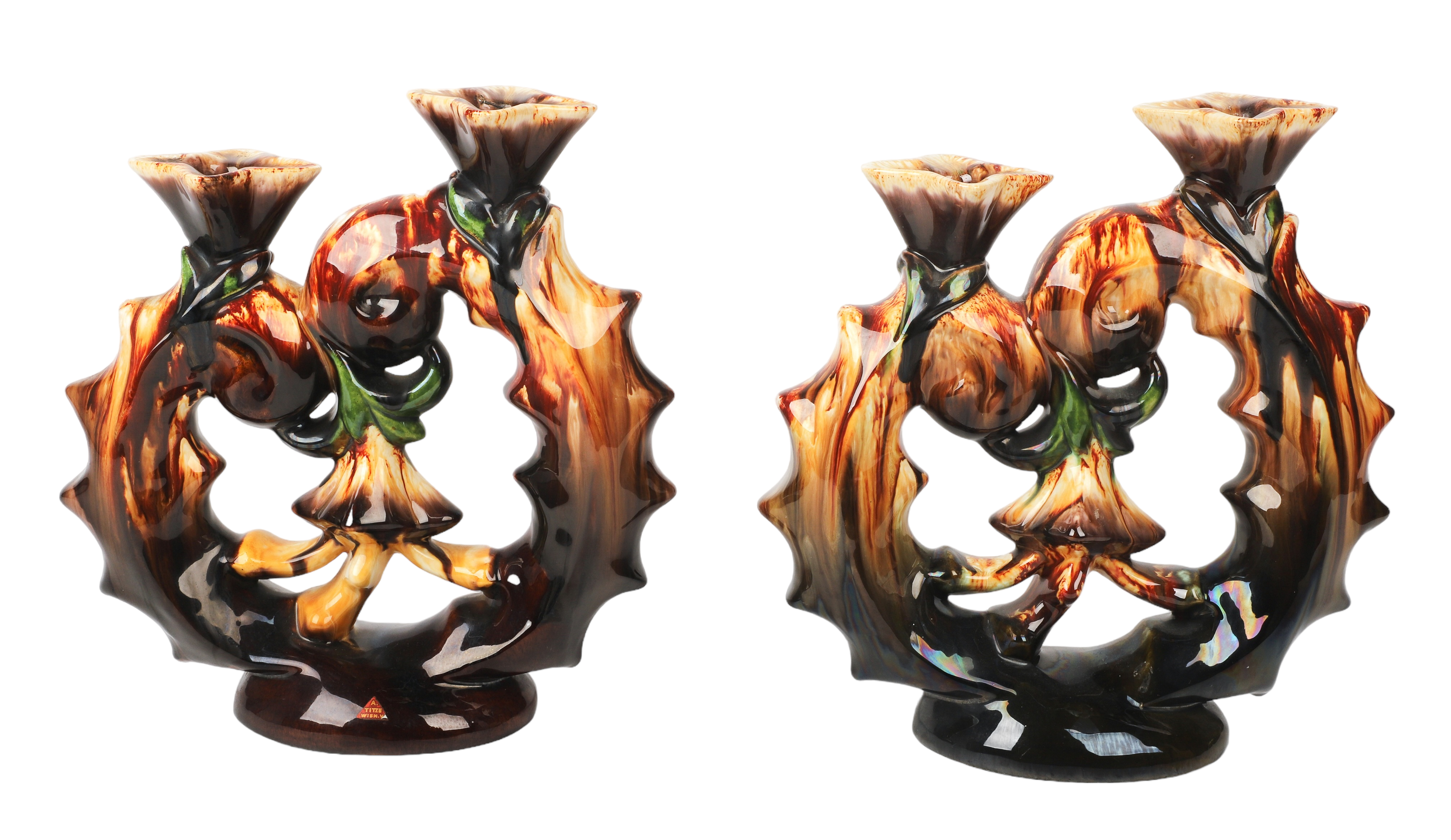 Pair of Graz St Peter majolica