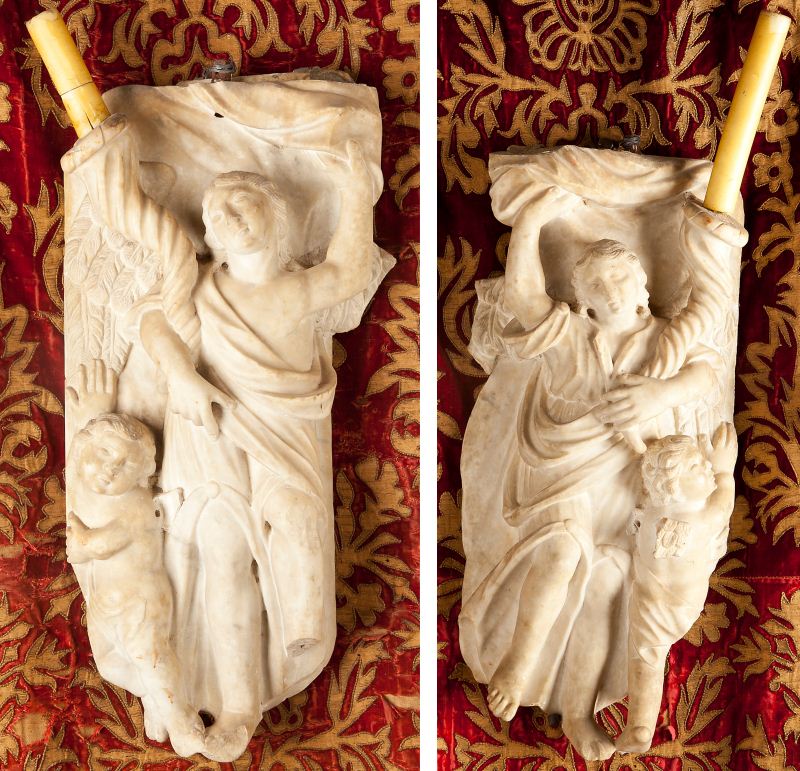 Pair of Grecian Style White