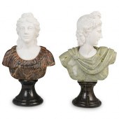 PAIR OF GRECO ROMAN MARBLE BUS