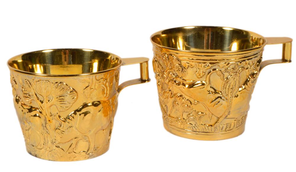 PAIR OF GREEK GILT STERLING