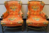 PAIR OF GREEN ENAMEL PAINTED A