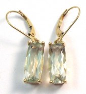 PAIR OF GREEN SCAPOLITE EARRIN