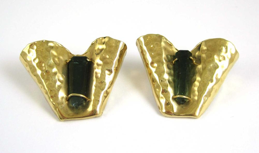 PAIR OF GREEN TOURMALINE CONNIE