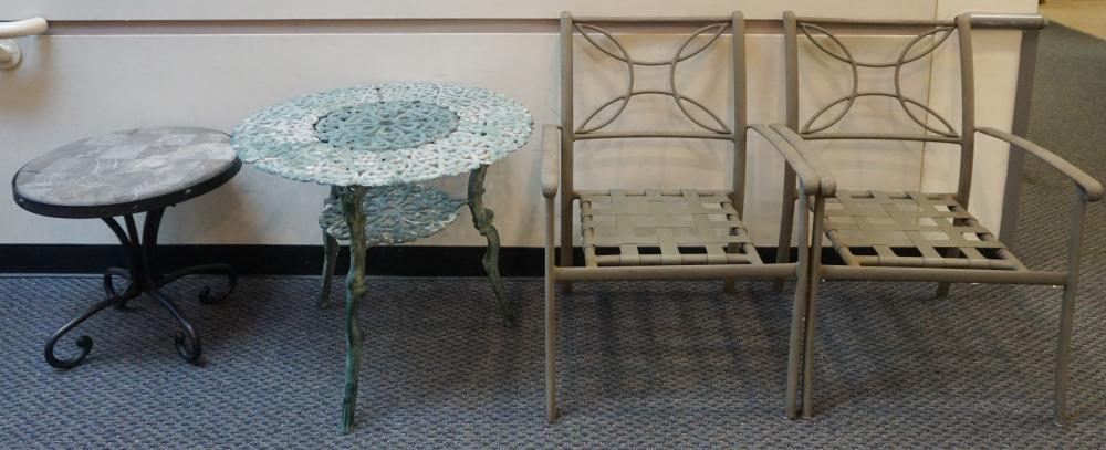 PAIR OF GREY PAINTED ALUMINUM