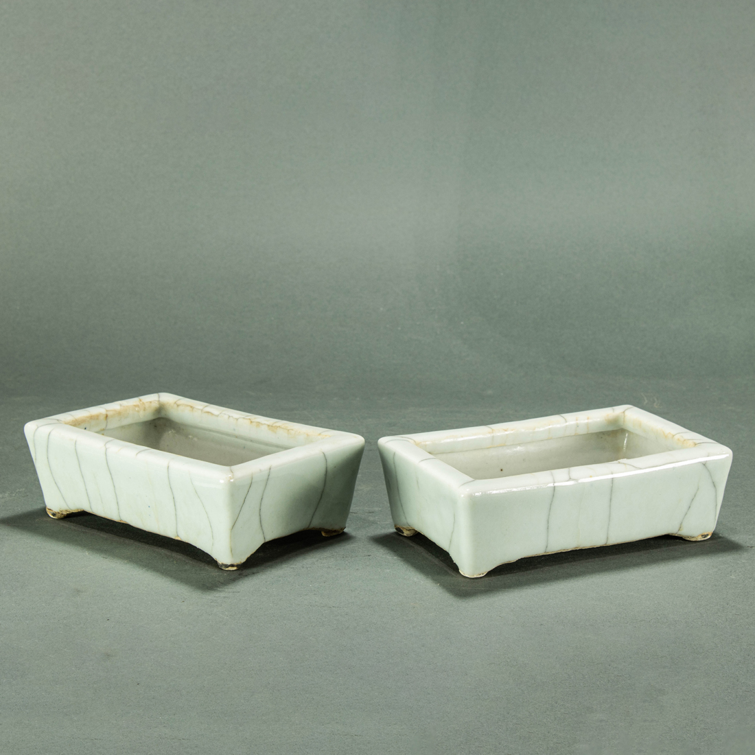 PAIR OF GUAN TYPE GLAZED