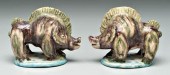 Pair of Guido Gambone ceramic