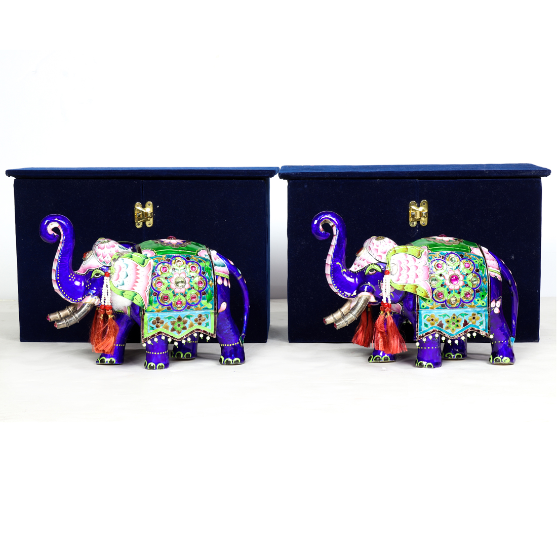 PAIR OF GULABI MEENAKARI ENAMEL,