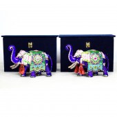 PAIR OF GULABI MEENAKARI ENAME