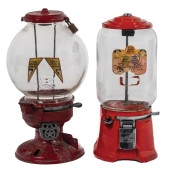 PAIR OF GUMBALL VENDING MACHIN