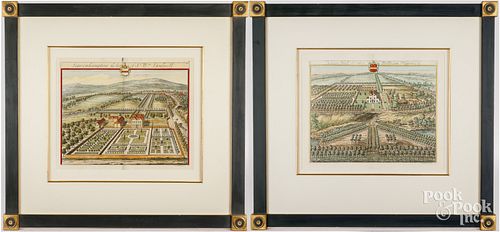 PAIR OF HAND COLORED ENGRAVINGS