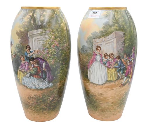 PAIR OF HAND PAINTED LIMOGES FRANCE