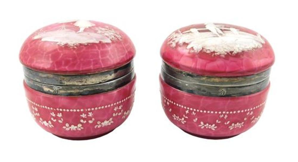 PAIR OF HAND-PAINTED MARY GREGORY