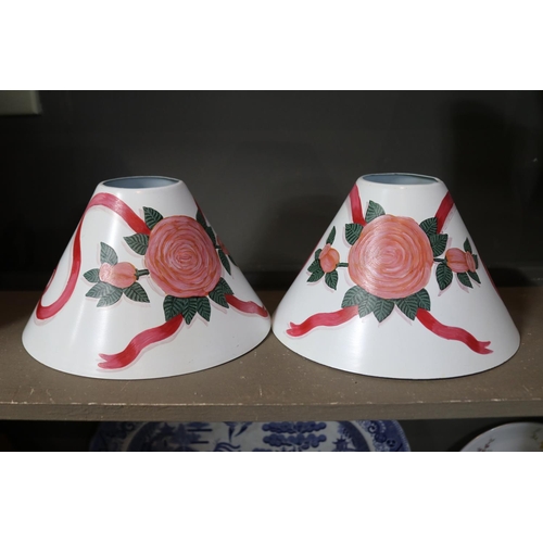 Pair of hand painted metal lamp