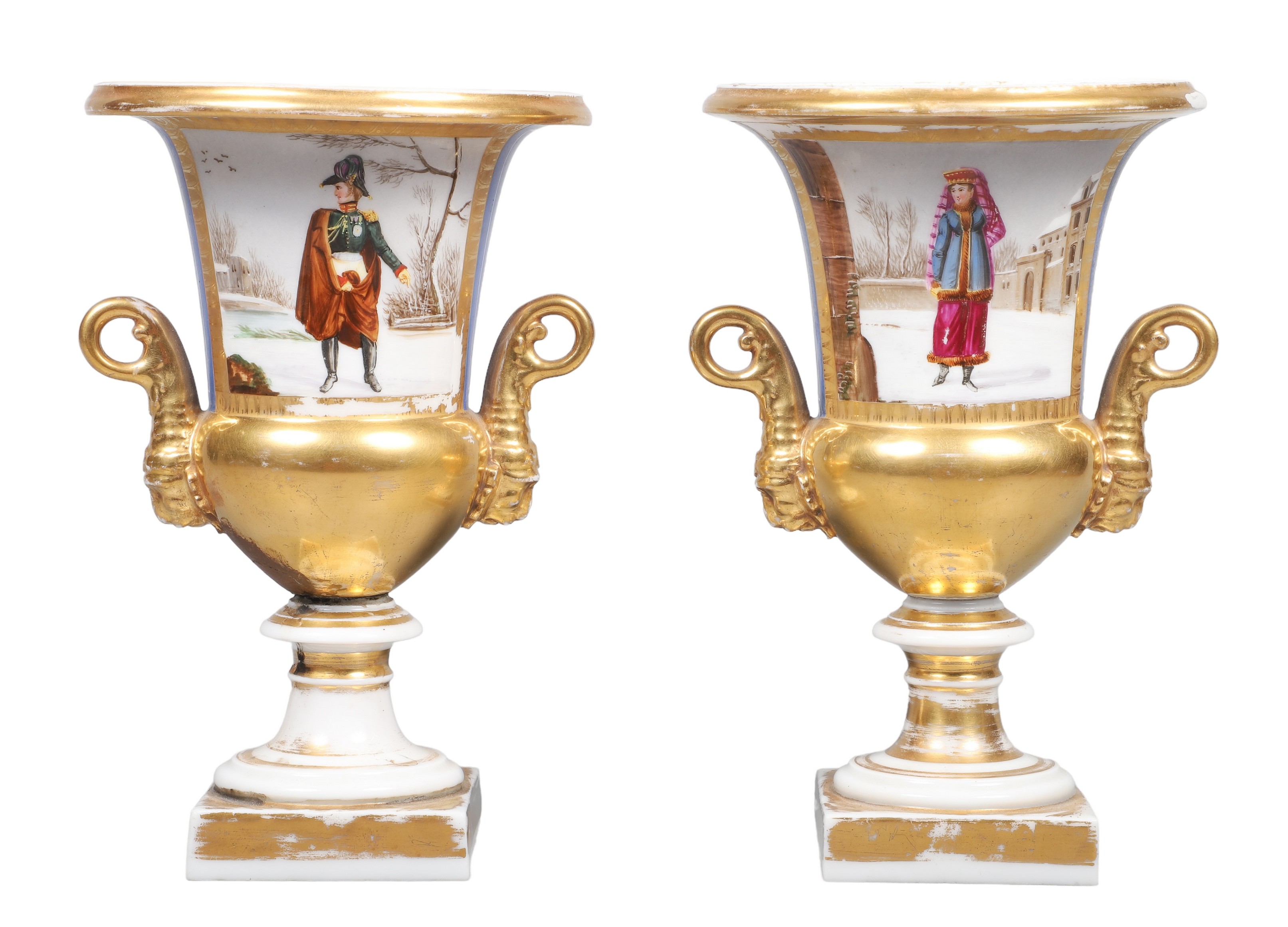 Pair of hand painted porcelain