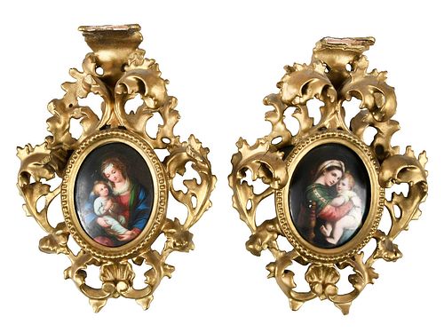 PAIR OF HAND PAINTED PORCELAIN