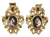 PAIR OF HAND PAINTED PORCELAIN