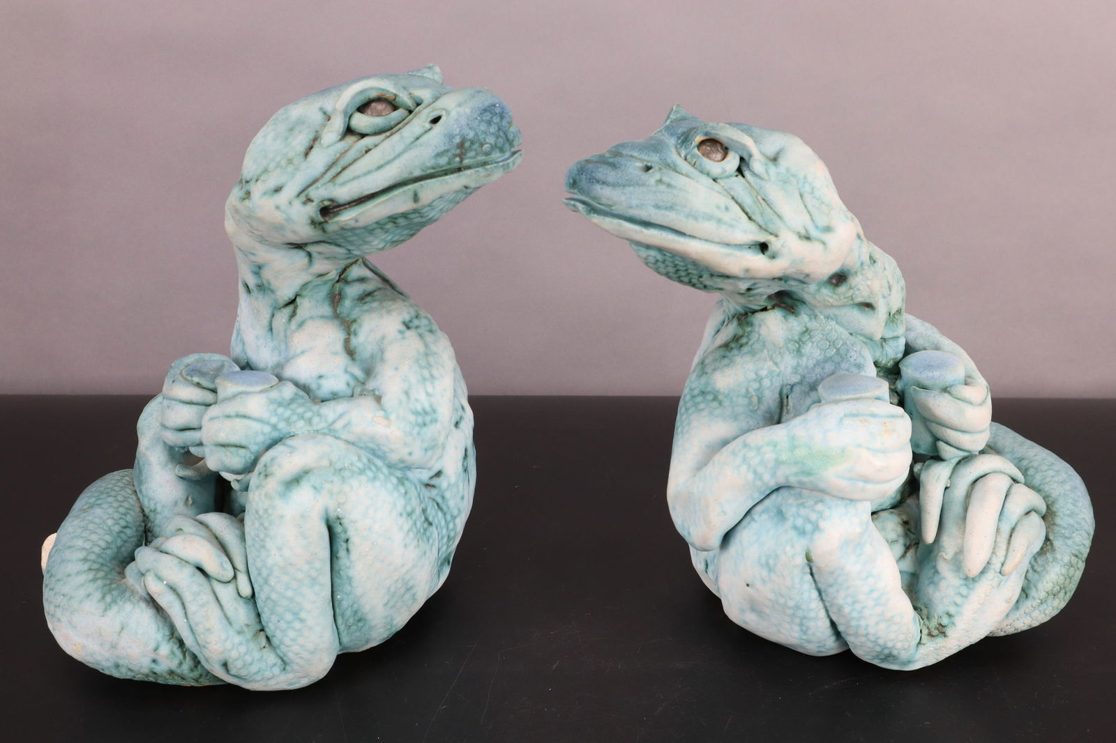 PAIR OF HAND THROWN STUDIO