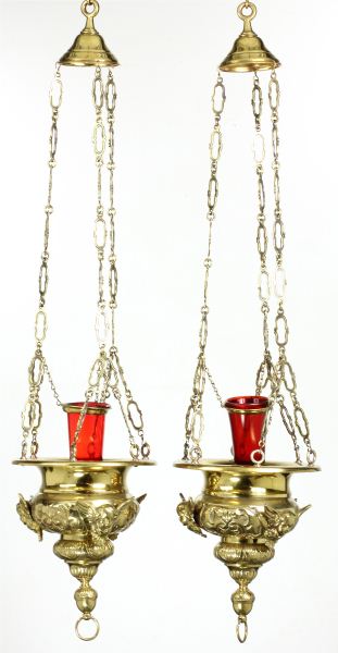 Pair of Hanging Church Brass Candle