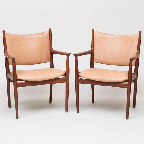 PAIR OF HANS WEGNER FOR HANSEN TEAK