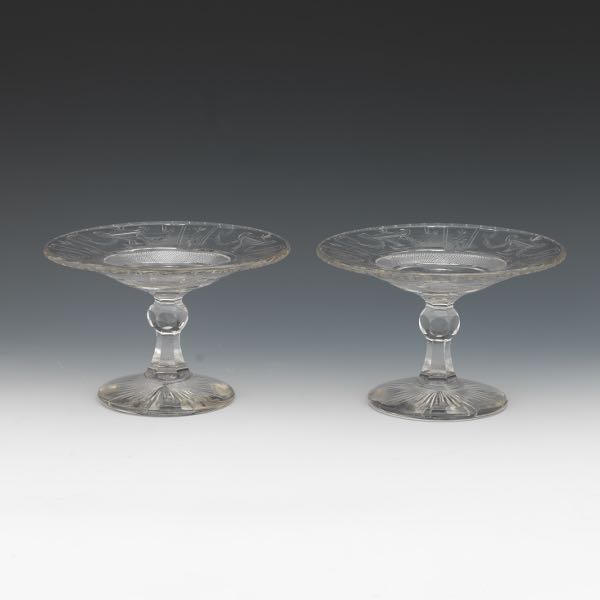 PAIR OF HAWKES CRYSTAL COMPOTES 4