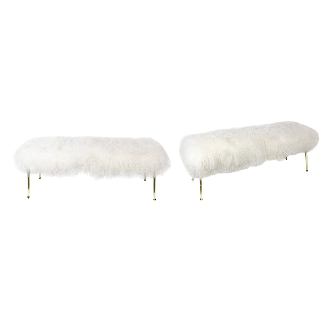 PAIR OF H.D. BUTTERCUP FAUX FUR