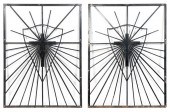 PAIR OF HEAVY IRON GRILLES, SU