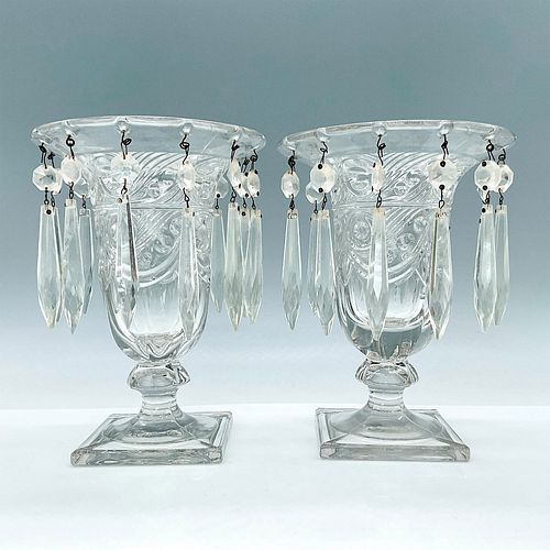 PAIR OF HEISEY IPSWICH CANDLE