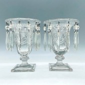 PAIR OF HEISEY IPSWICH CANDLE