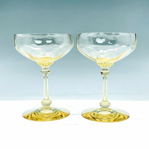 PAIR OF HEISEY NELSON CANARY YELLOW