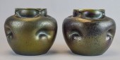 PAIR OF HELIOSINE WARE IRIDESC