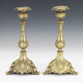 PAIR OF HENNIGER BRASS CANDLEH