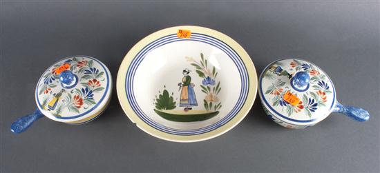 Pair of Henriot Quimper faience