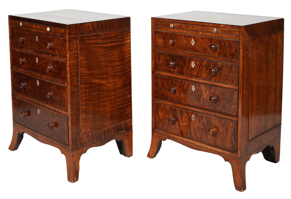 PAIR OF HEPPLEWHITE BIRDSEYE WALNUT